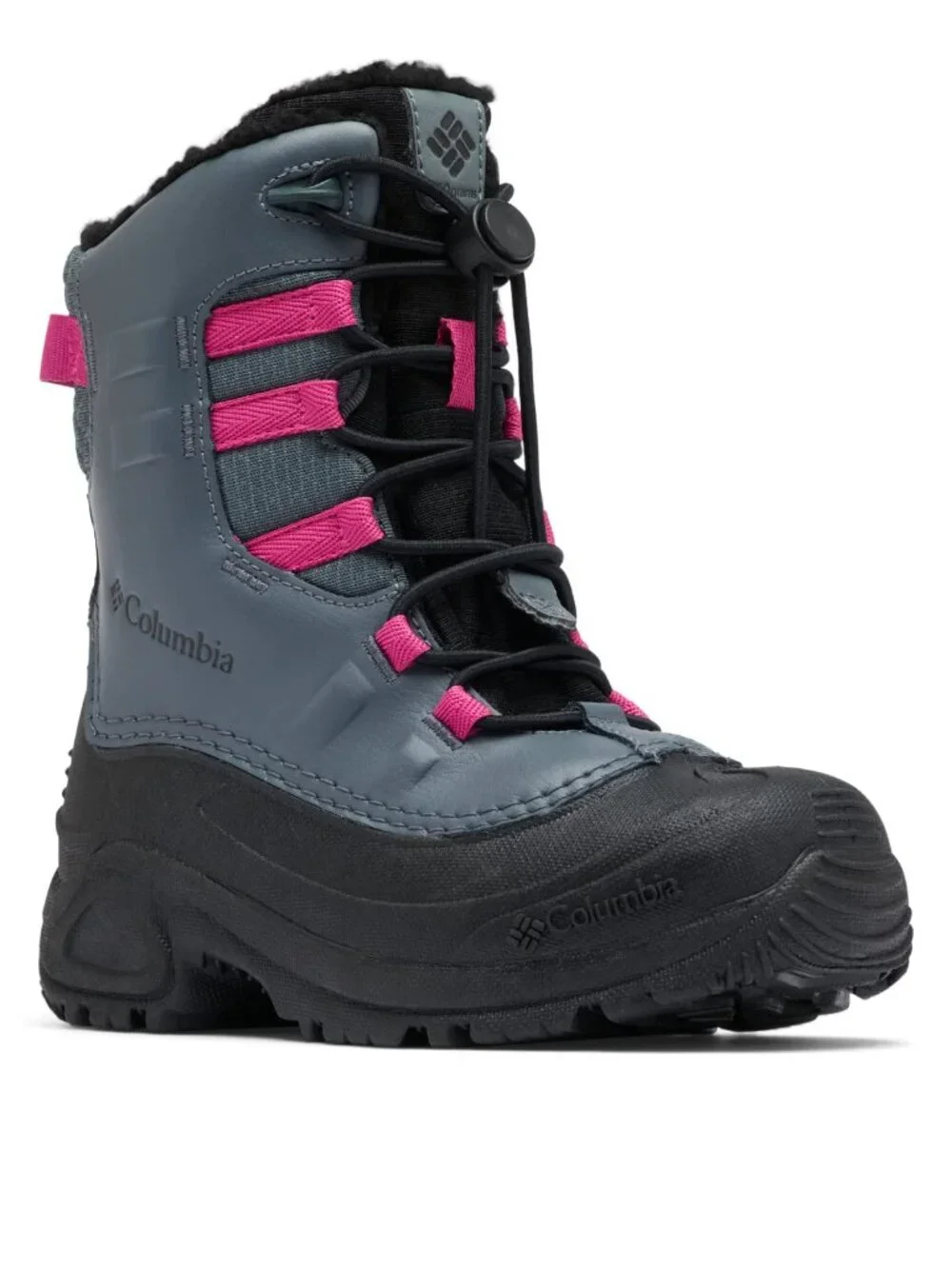 Columbia Girl's Graphite Pink Bugaboot Celsius Fur Ankle Winter Snow Boot Size 5